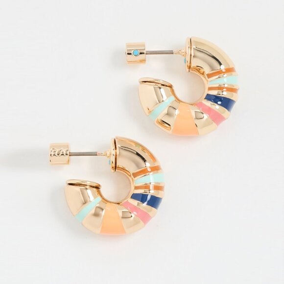 Roxanne Assoulin Hand Painted Enamel Chubbie Hoops - Picture 1 of 6